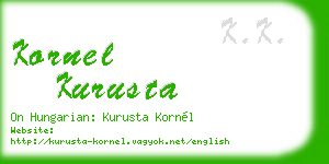 kornel kurusta business card