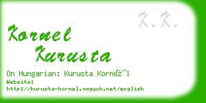 kornel kurusta business card